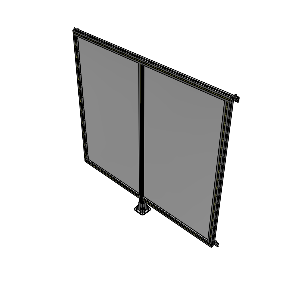 B7-1700-1800-0150-HYPFA DOUBLE PANEL-LEG IN CENTER AND HINGE CONNECTORS 1700MM X 1800MM  1/4" POLYCARBONATE, ASSEMBLED