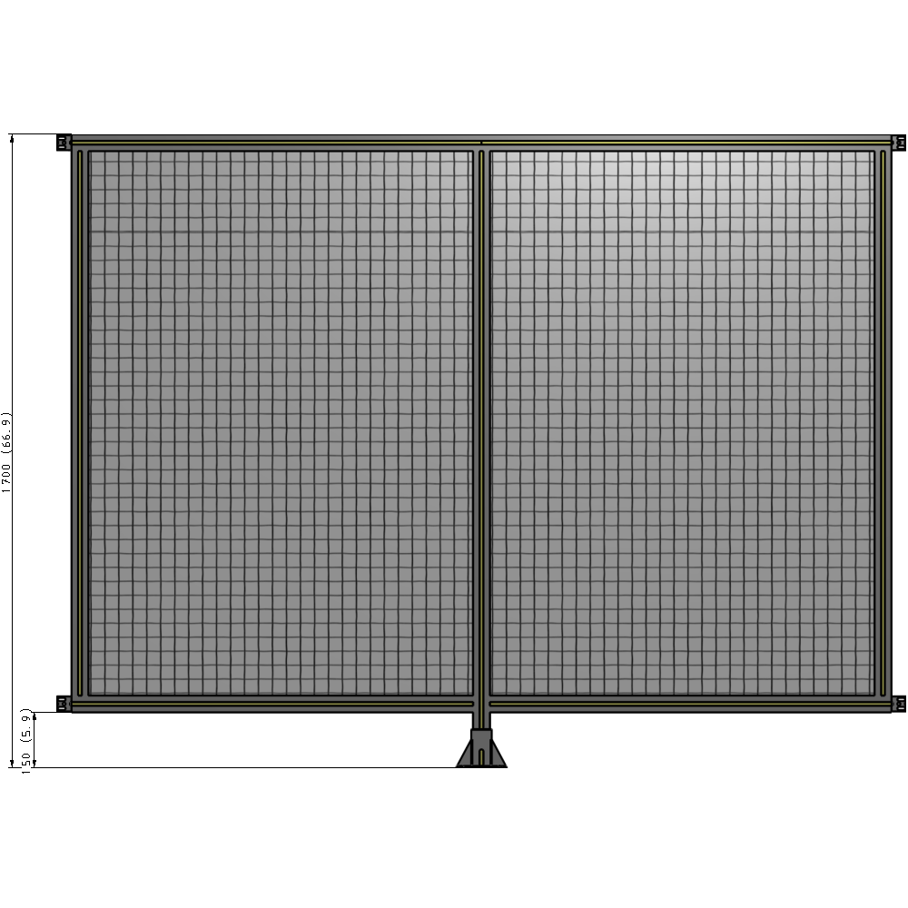 B7-1700-2200-0150-HYMFK DOUBLE PANEL-LEG IN CENTER AND HINGE CONNECTORS 1700MM X 2200MM  1" MESH, AS A KIT