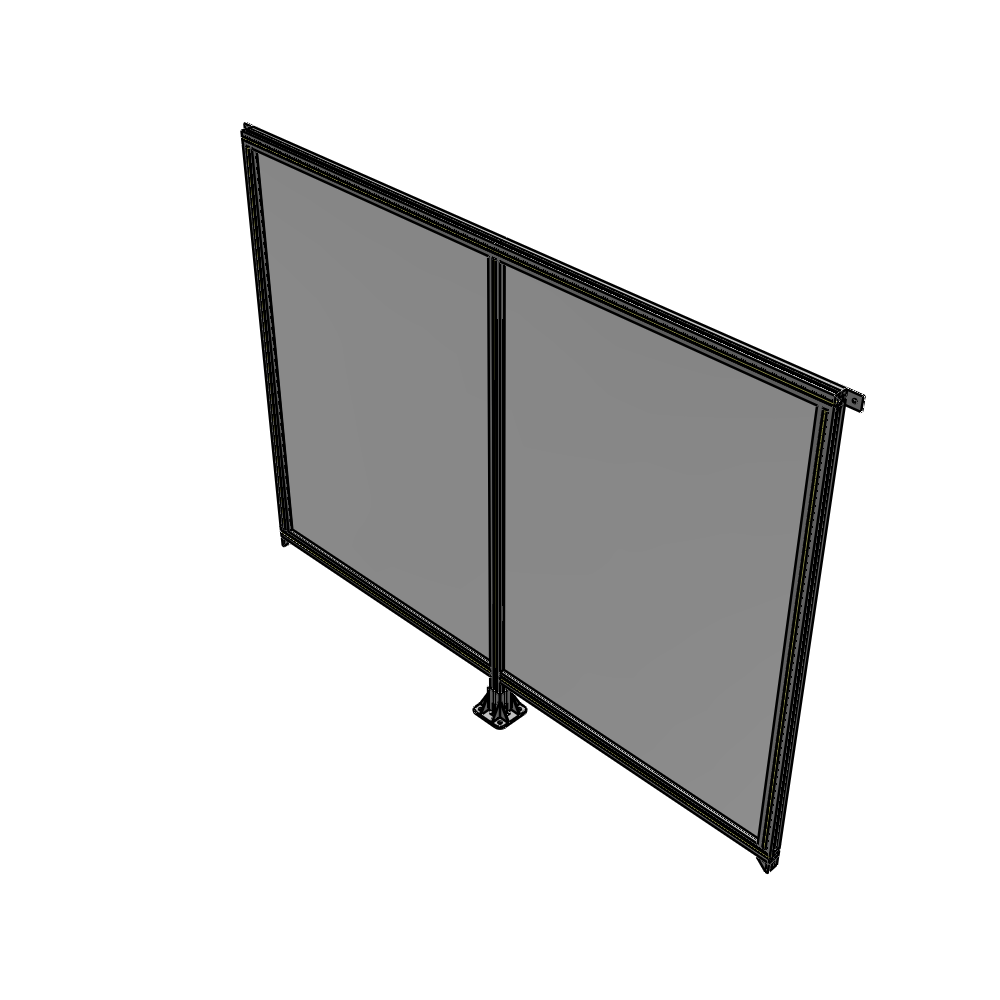 B7-1700-2200-0150-TYPFK DOUBLE PANEL-LEG IN CENTER AND TIE PLATE CONNECTORS 1700MM X 2200MM  1/4" POLYCARBONATE, AS KIT