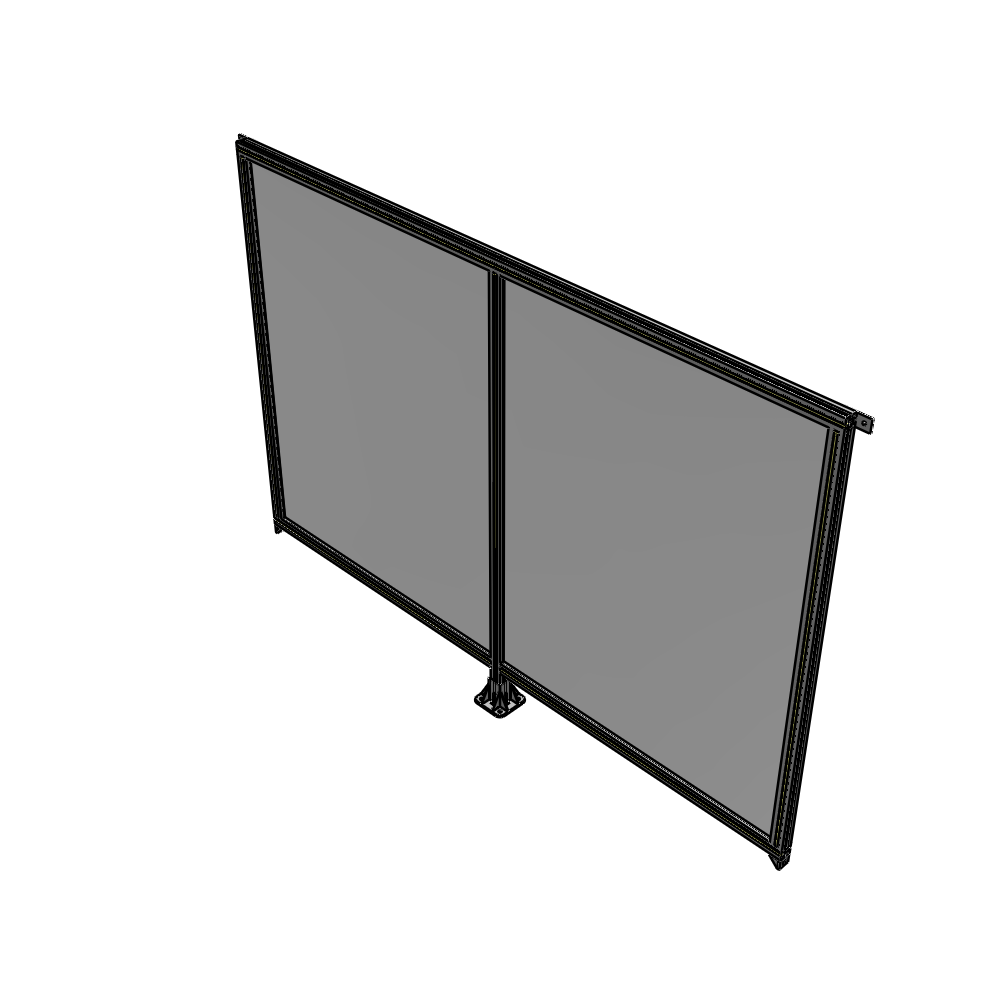 B7-1700-2400-0150-TYPFA DOUBLE PANEL-LEG IN CENTER AND TIE PLATE CONNECTORS 1700MM X 2400MM  1/4" POLYCARB, ASSEMBLED