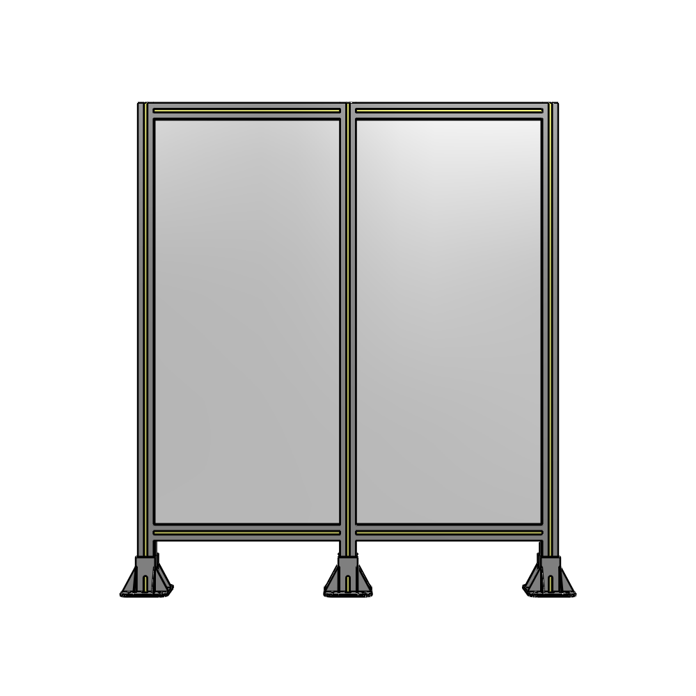 B8-1400-1200-0150-ZYPFA DOUBLE PANEL-3 LEGS  1400MM X 1200MM  1/4" POLYCARBONATE, FULLY ASSEMBLED