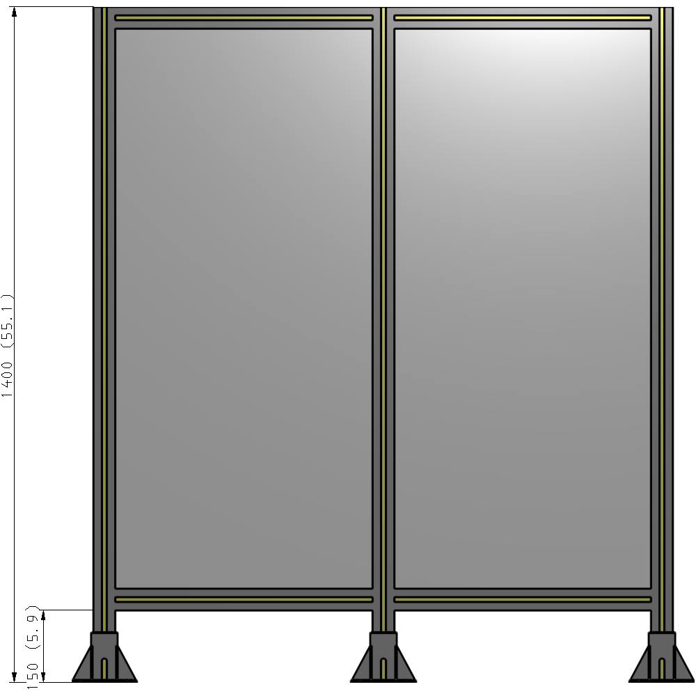 B8-1400-1200-0150-ZYPFK DOUBLE PANEL-3 LEGS 1400MM X 1200MM  1/4" POLYCARBONATE, AS A KIT