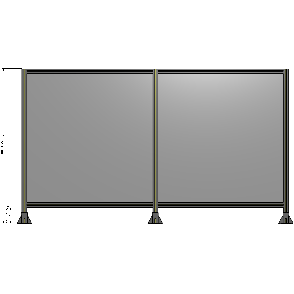 B8-1400-2400-0150-ZYPFK DOUBLE PANEL-3 LEGS 1400MM X 1800MM  1/4" POLYCARBONATE, AS A KIT
