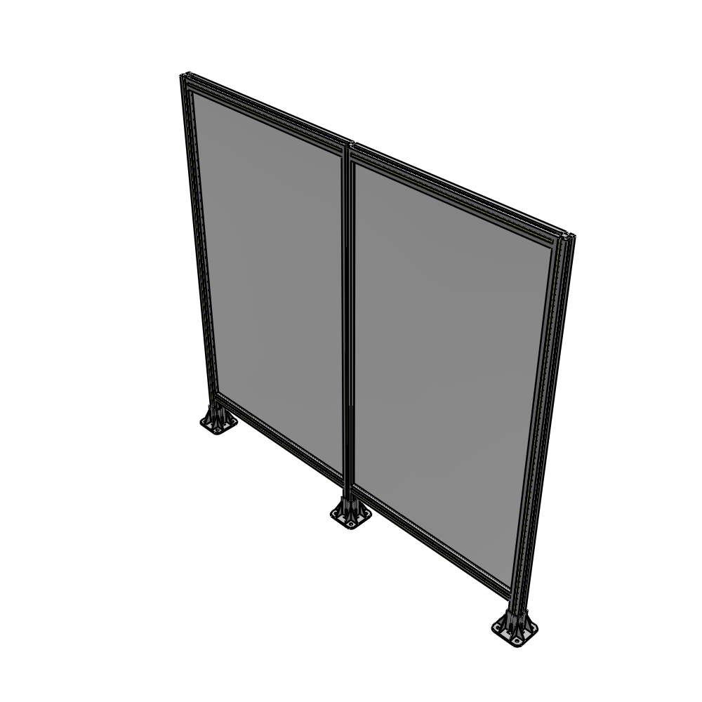B8-1700-1800-0150-ZYPFA DOUBLE PANEL-3 LEGS  1700MM X 1800MM  1/4" POLYCARBONATE, FULLY ASSEMBLED
