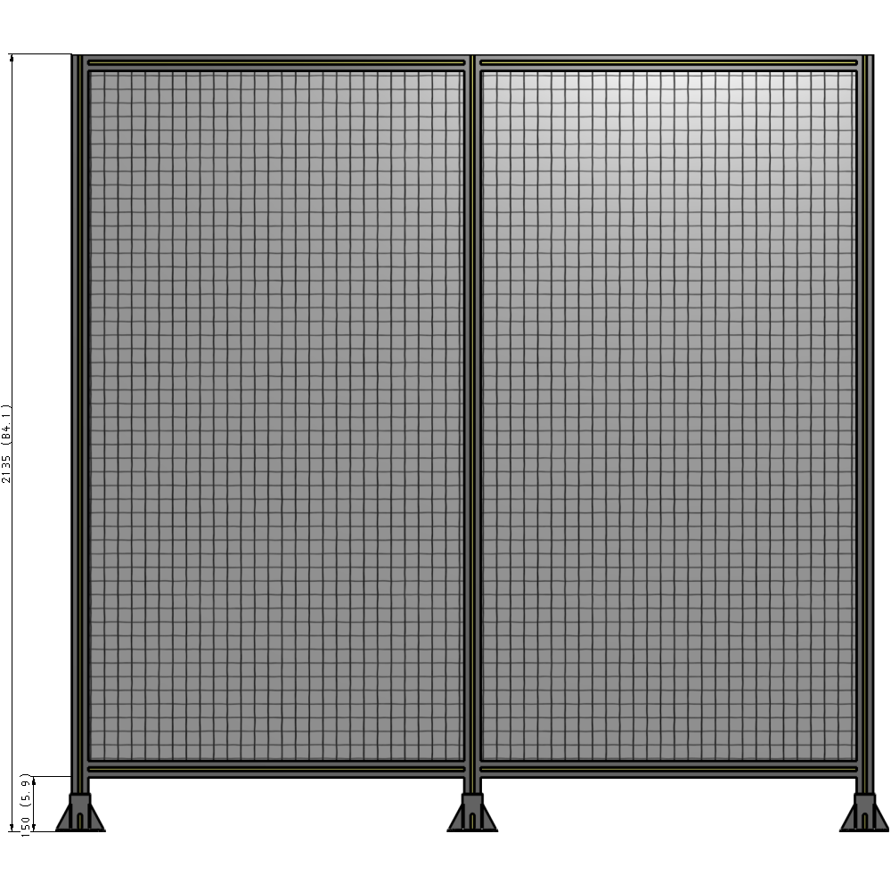 B8-2135-2200-0150-ZYMFK DOUBLE PANEL-3 LEGS 2135MM X 2200MM  1" MESH, AS A KIT