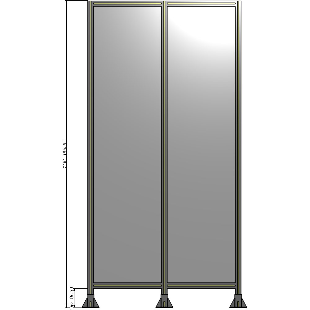 B8-2400-1200-0150-ZYPFK DOUBLE PANEL-3 LEGS 2400MM X 1200MM  1/4" POLYCARBONATE, AS A KIT