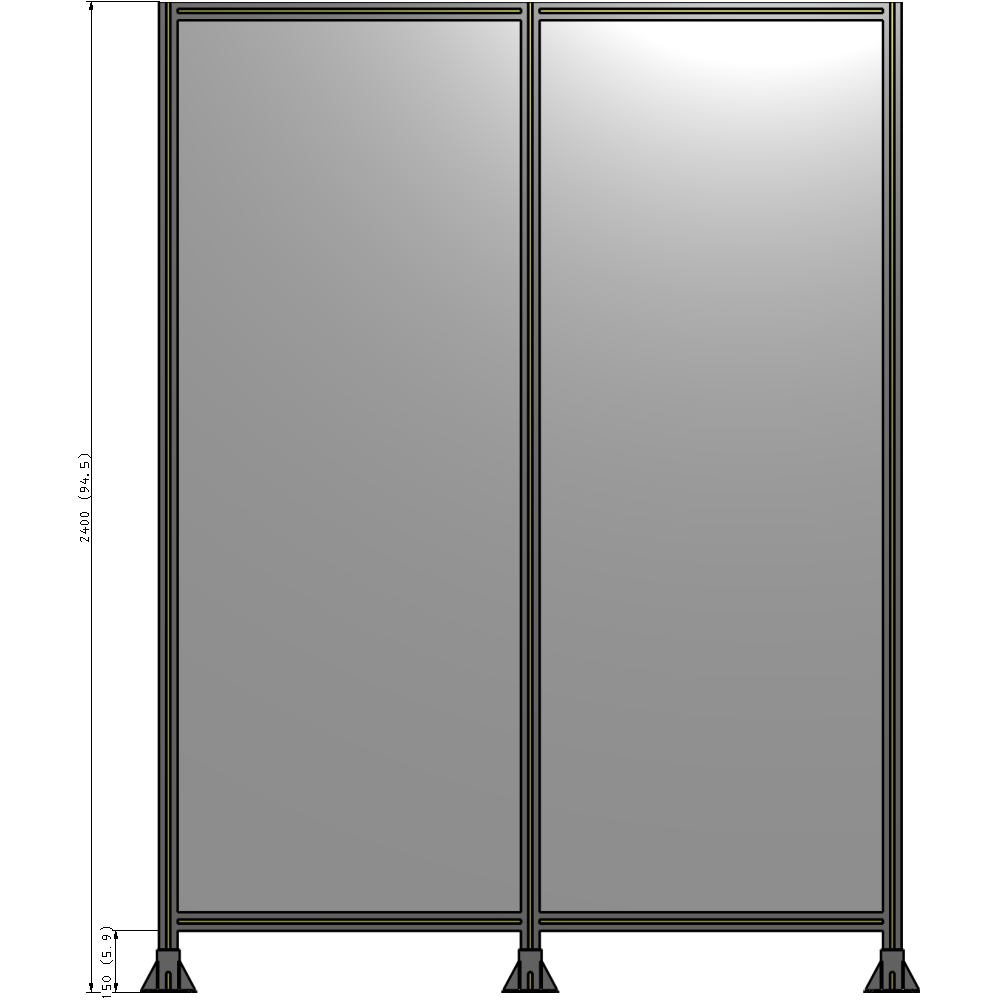B8-2400-1800-0150-ZYPFK DOUBLE PANEL-3 LEGS 2400MM X 2400MM  1/4" POLYCARBONATE, AS A KIT