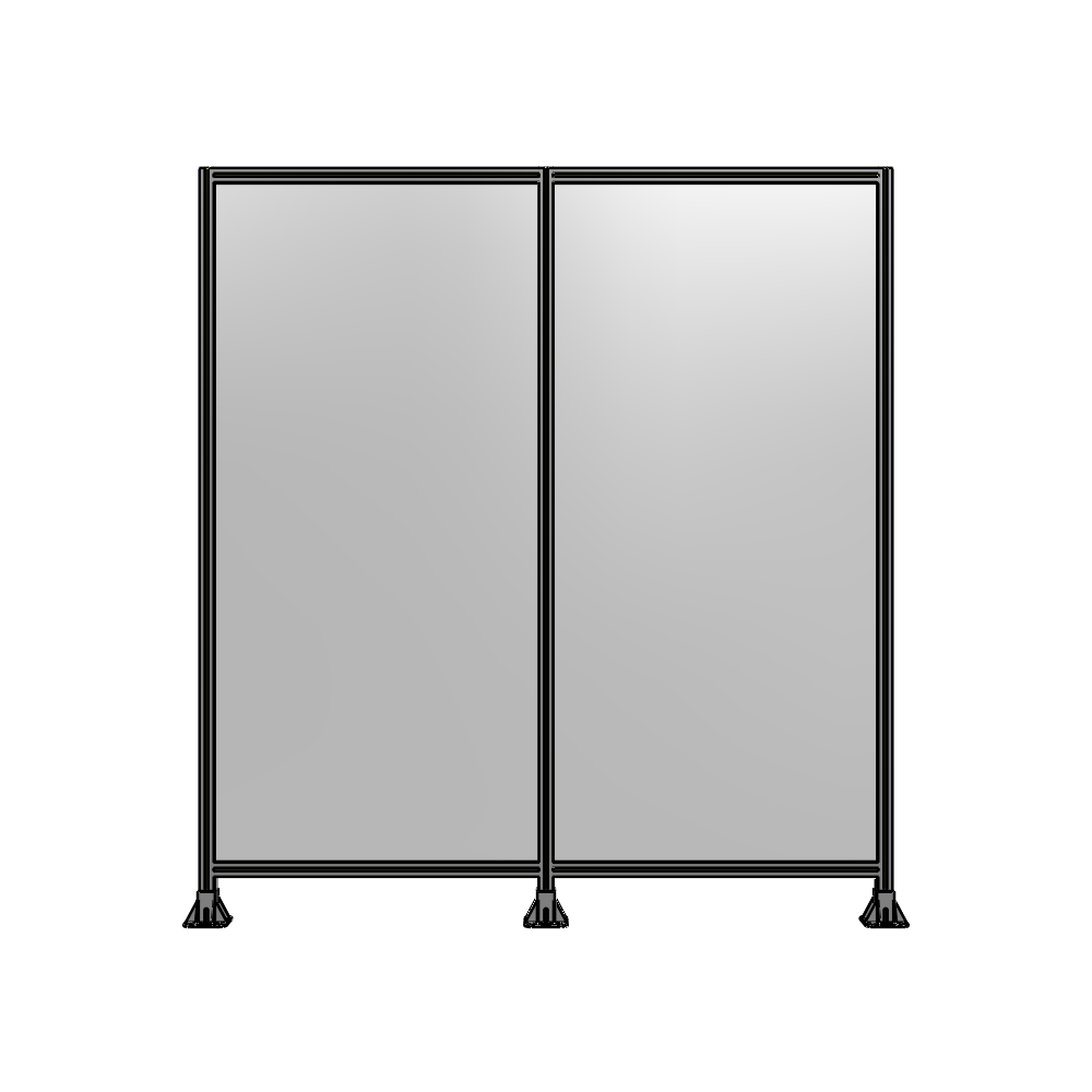 B8-2400-2200-0150-ZYPFA DOUBLE PANEL-3 LEGS  2400MM X 2400MM  1/4" POLYCARBONATE, FULLY ASSEMBLED