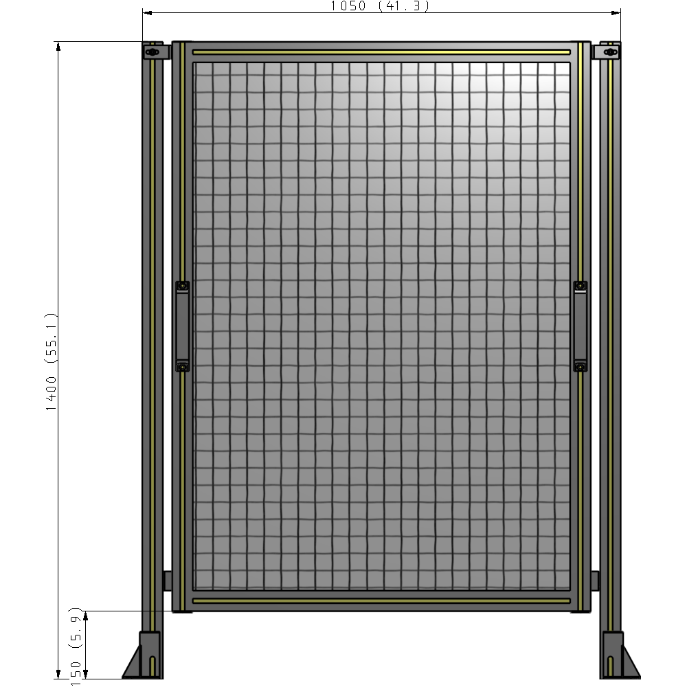 E3-1400-1050-0150-GYMTK SINGLE REMOVABLE PANEL WITH LEGS 1400MM X 1050MM 1" MESH, AS A KIT