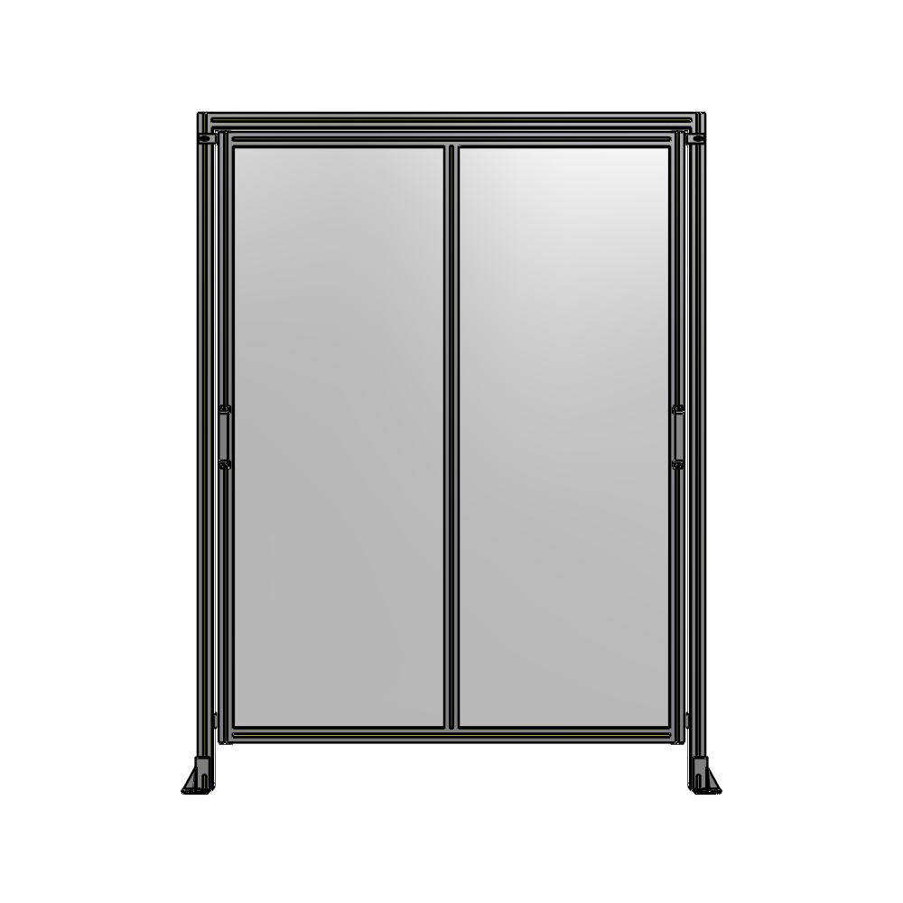 E6-2135-1600-0150-GYPTA DOUBLE REMOVABLE PANEL WITH LEGS AND A HEADER  2135MM X 1600MM 1/4" POLYCARBONATE, FULLY ASSEMBLED