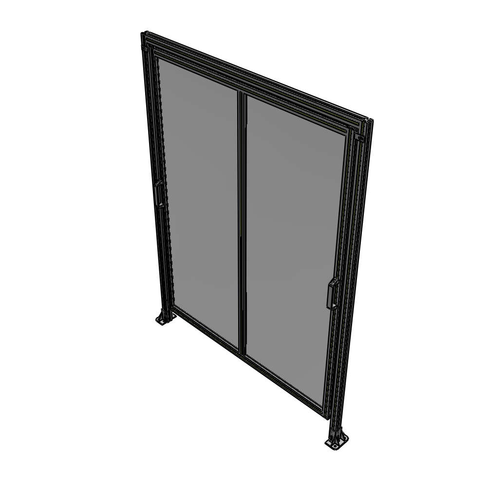 E6-2135-1600-0150-GYPTA DOUBLE REMOVABLE PANEL WITH LEGS AND A HEADER  2135MM X 1600MM 1/4" POLYCARBONATE, FULLY ASSEMBLED
