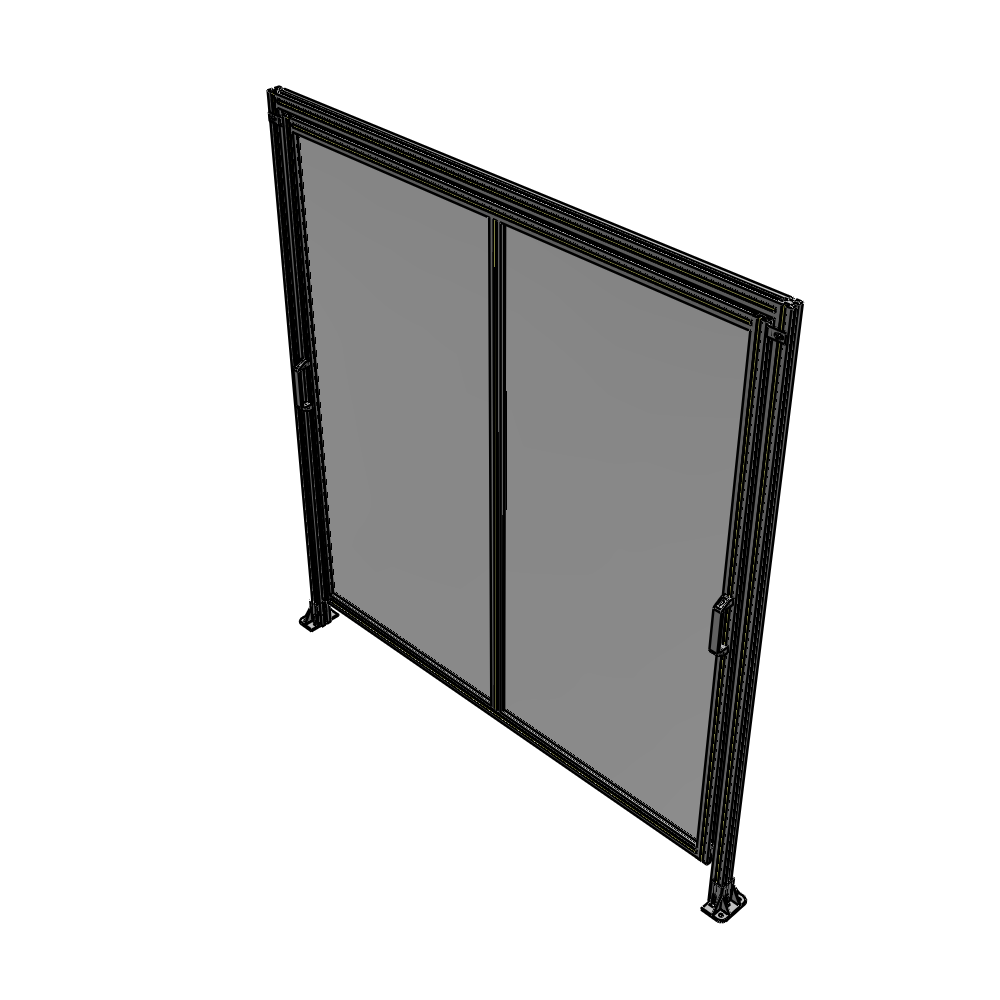 E6-2135-2000-0150-GYPTA DOUBLE REMOVABLE PANEL WITH LEGS AND A HEADER  2135MM X 2000MM 1/4" POLYCARBONATE, FULLY ASSEMBLED