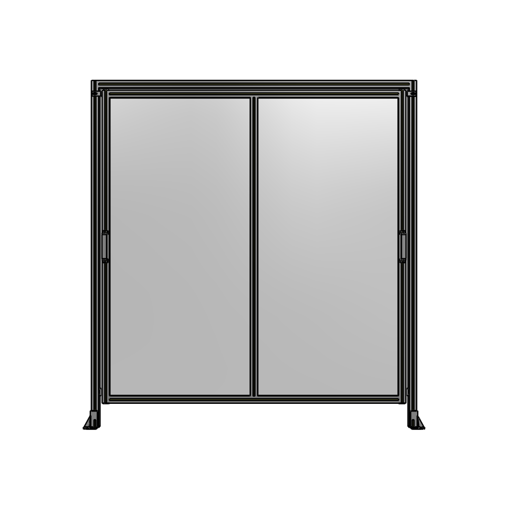 E6-2135-2000-0150-GYPTK DOUBLE REMOVABLE PANEL WITH LEGS AND A HEADER  2135MM X 2000MM 1/4" POLYCARBONATE, AS A KIT