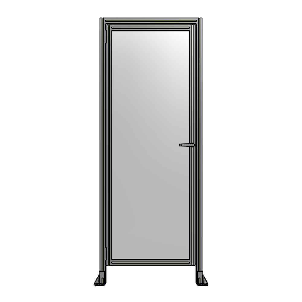 G1-2135-0820-0150-EYPTK DOOR WITH HEADER, HANDLE WITH INTERNAL EGRESS ON RIGHT 2135MM X 820MM 1/4" POLYCARBONATE, AS A KIT