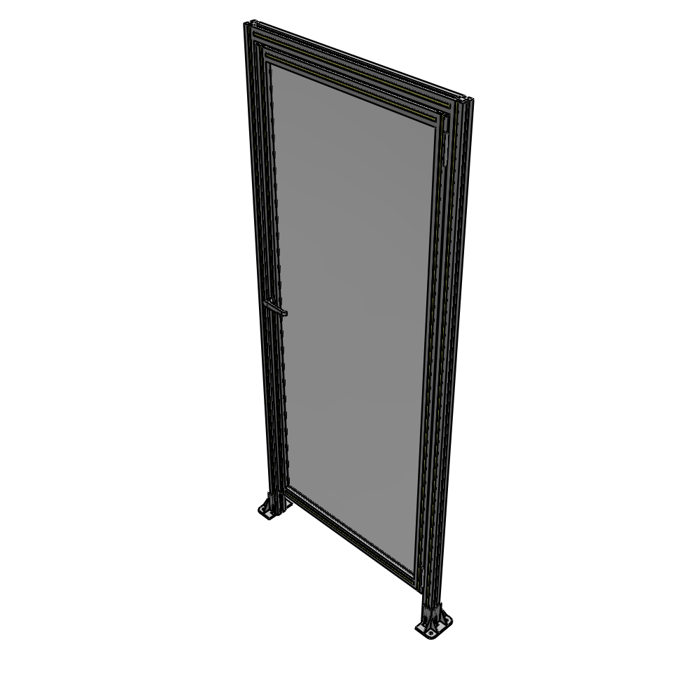 G2-2135-0920-0150-EYPTA DOOR WITH HEADER, HANDLE WITH INTERNAL EGRESS ON LEFT 2135MM X 920MM 1/4" POLYCARBONATE, ASSEMBLED