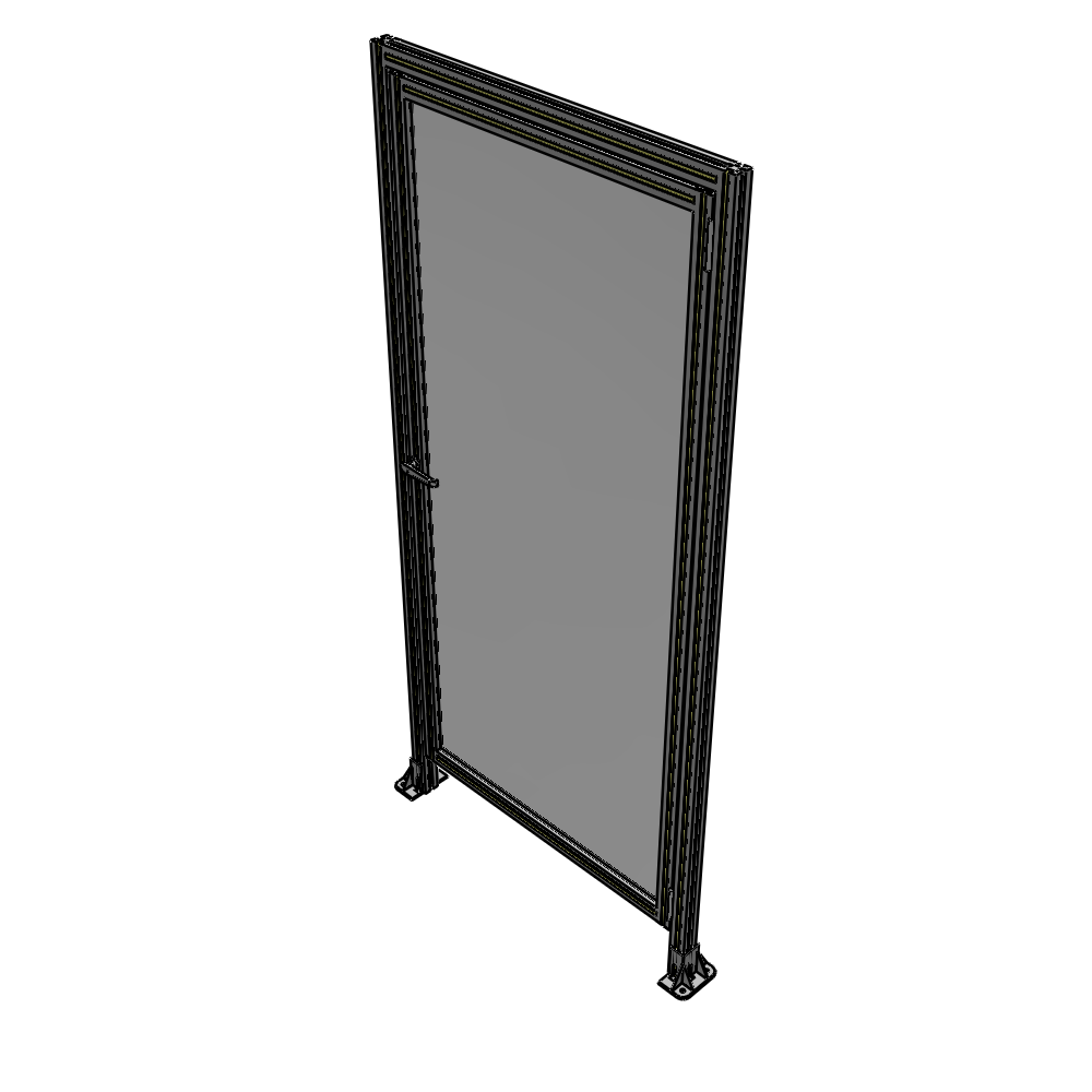 G2-2135-1000-0150-EYPTK DOOR WITH HEADER, HANDLE WITH INTERNAL EGRESS ON LEFT 2135MM X 1000MM 1/4" POLYCARBONATE, AS A KIT