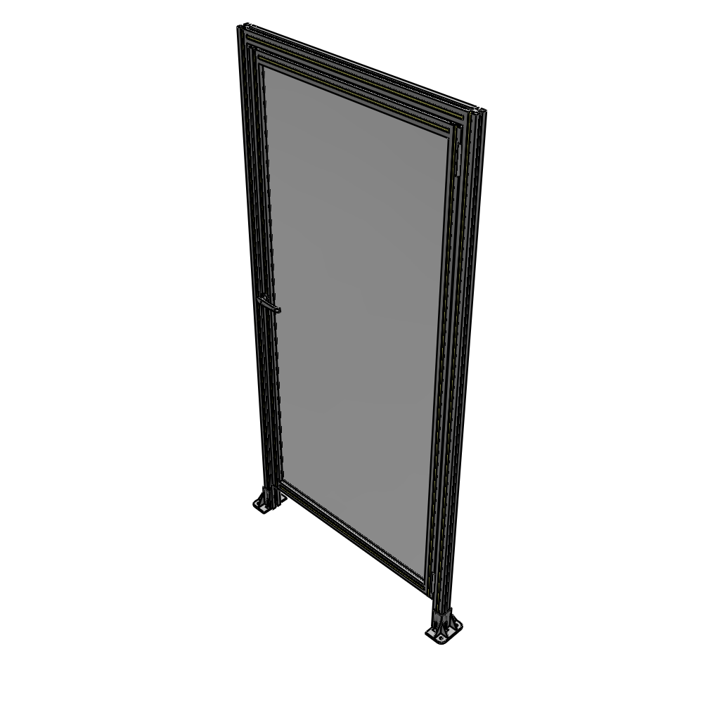 G2-2135-1020-0150-EYPTA DOOR WITH HEADER, HANDLE WITH INTERNAL EGRESS ON LEFT 2135MM X 1020MM 1/4" POLYCARBONATE, ASSEMBLED