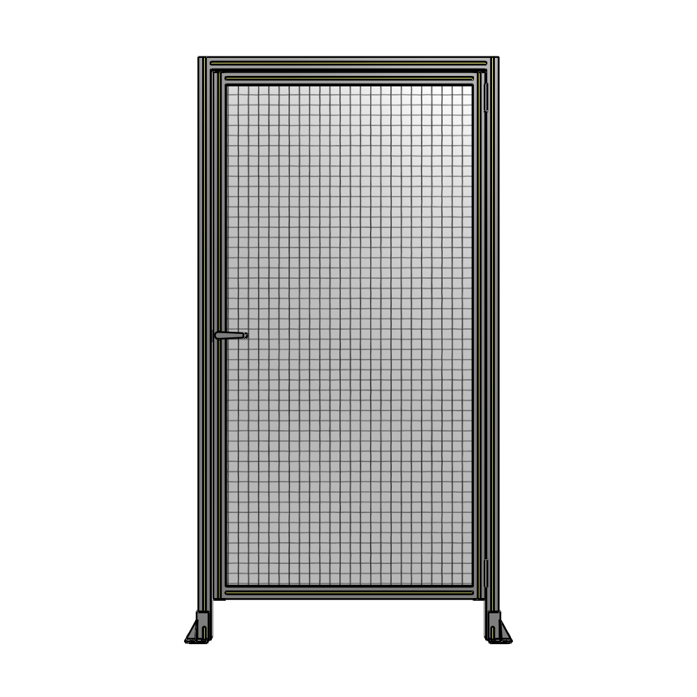 G2-2135-1100-0150-EYMTA DOOR WITH HEADER, HANDLE WITH INTERNAL EGRESS ON LEFT 2135MM X 1100MM 1" MESH, FULLY ASSEMBLED
