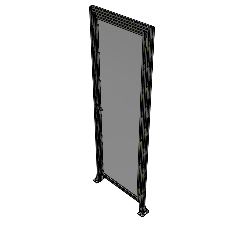 G2-2400-0820-0150-EYPTA DOOR WITH HEADER, HANDLE WITH INTERNAL EGRESS ON LEFT 2400MM X 820MM 1/4" POLYCARBONATE, ASSEMBLED
