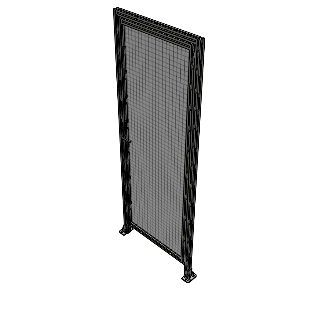 G2-2400-0900-0150-EYMTA DOOR WITH HEADER, HANDLE WITH INTERNAL EGRESS ON LEFT 2400MM X 900MM 1" MESH, ASSEMBLED