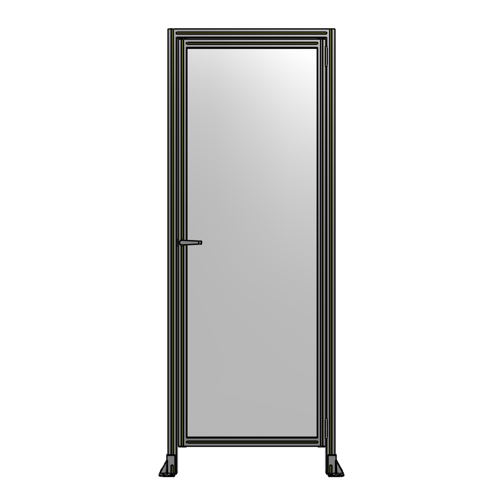 G2-2400-0900-0150-EYPTK DOOR WITH HEADER, HANDLE WITH INTERNAL EGRESS ON LEFT 2400MM X 900MM 1/4" POLYCARBONATE, AS A KIT