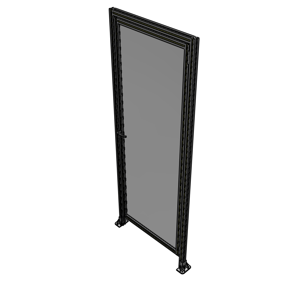 G2-2400-0920-0150-EYPTA DOOR WITH HEADER, HANDLE WITH INTERNAL EGRESS ON LEFT 2400MM X 920MM 1/4" POLYCARBONATE, ASSEMBLED