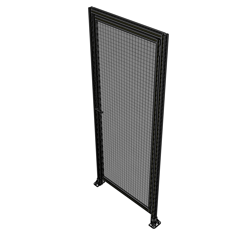 G2-2400-1000-0150-EYMTA DOOR WITH HEADER, HANDLE WITH INTERNAL EGRESS ON LEFT 2400MM X 1000MM 1" MESH, ASSEMBLED