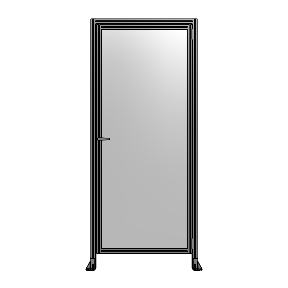 G2-2400-1020-0150-EYPTK DOOR WITH HEADER, HANDLE WITH INTERNAL EGRESS ON LEFT 2400MM X 1020MM 1/4" POLYCARBONATE, AS A KIT