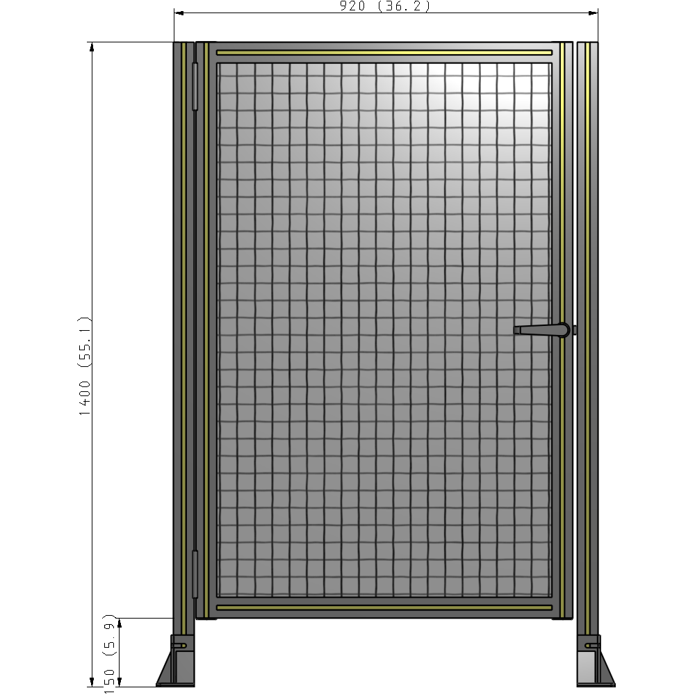 G5-1400-0920-0150-EYMTA DOOR-ROBUST FRAME, HANDLE/INTERNAL EGRESS ON RIGHT 1400MM X 920MM 1" MESH, FULLY ASSEMBLED