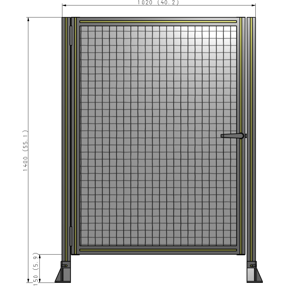 G5-1400-1020-0150-EYMTK DOOR-ROBUST FRAME, HANDLE/INTERNAL EGRESS ON RIGHT 1400MM X 1020MM 1" MESH, AS A KIT