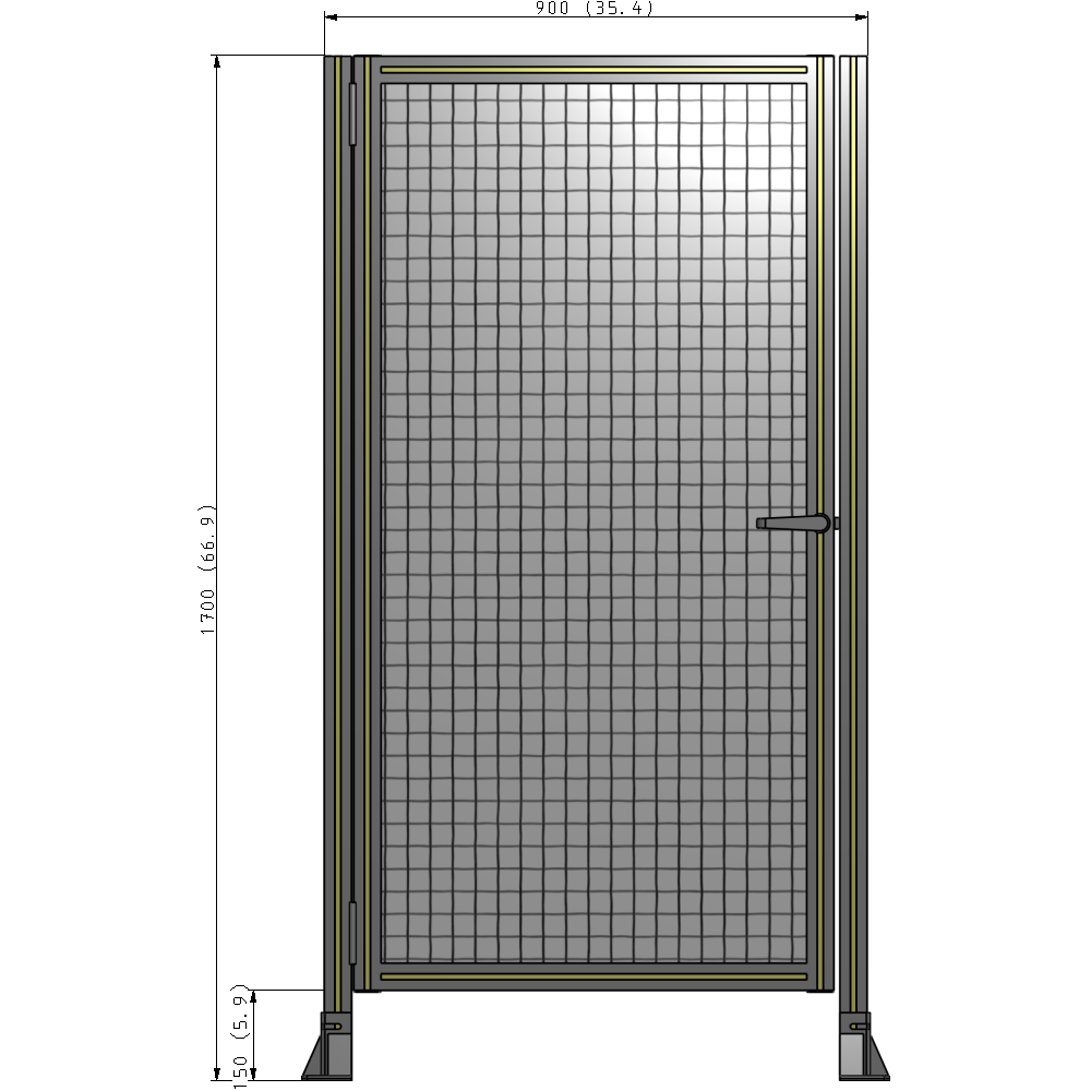 G5-1700-0900-0150-EYMTK DOOR-ROBUST FRAME, HANDLE/INTERNAL EGRESS ON RIGHT 1700MM X 900MM 1" MESH, FULLY ASSEMBLED
