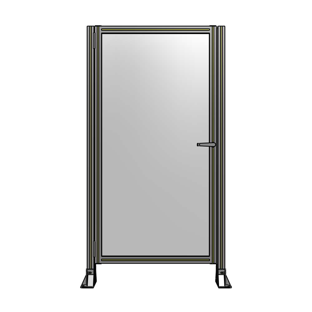G5-1700-0900-0150-EYPTA DOOR-ROBUST FRAME, HANDLE/INTERNAL EGRESS ON RIGHT 1700MM X 900MM 1/4" POLYCARBONATE, ASSEMBLED