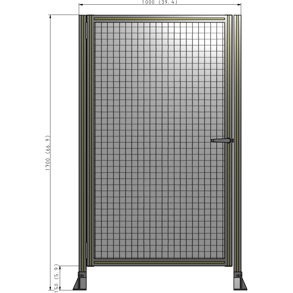 G5-1700-1000-0150-EYMTA DOOR-ROBUST FRAME, HANDLE/INTERNAL EGRESS ON RIGHT 1700MM X 1000MM 1" MESH, FULLY ASSEMBLED