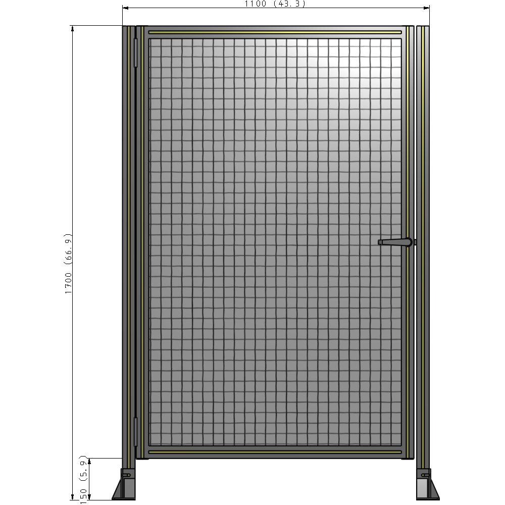 G5-1700-1100-0150-EYMTK DOOR-ROBUST FRAME, HANDLE/INTERNAL EGRESS ON RIGHT 1700MM X 1100MM 1" MESH, AS A KIT