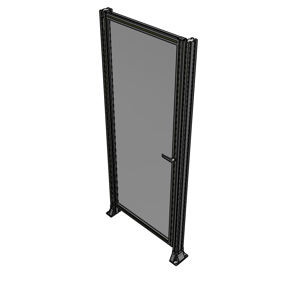 G5-2135-0900-0150-EYPTA DOOR-ROBUST FRAME, HANDLE/INTERNAL EGRESS ON RIGHT 2135MM X 900MM 1/4" POLYCARBONATE, ASSEMBLED