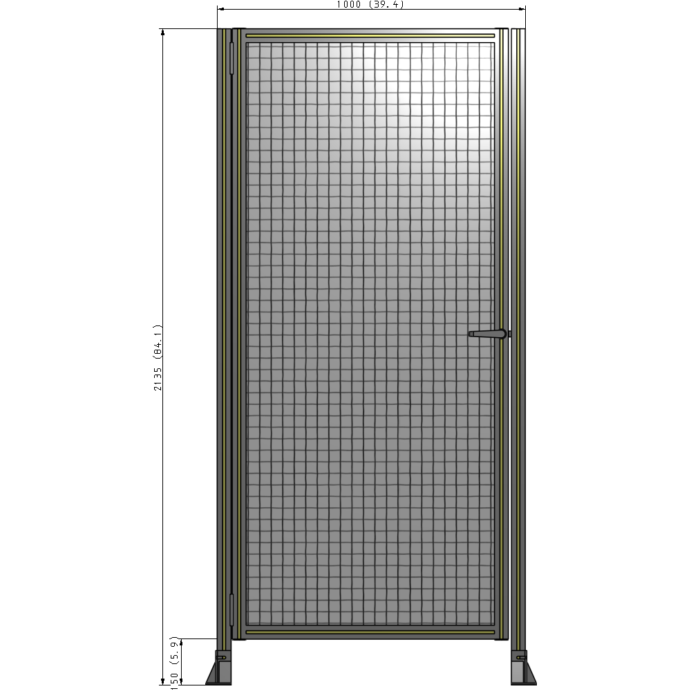 G5-2135-1000-0150-EYMTK DOOR-ROBUST FRAME, HANDLE/INTERNAL EGRESS ON RIGHT 2135MM X 1000MM 1" MESH, AS A KIT