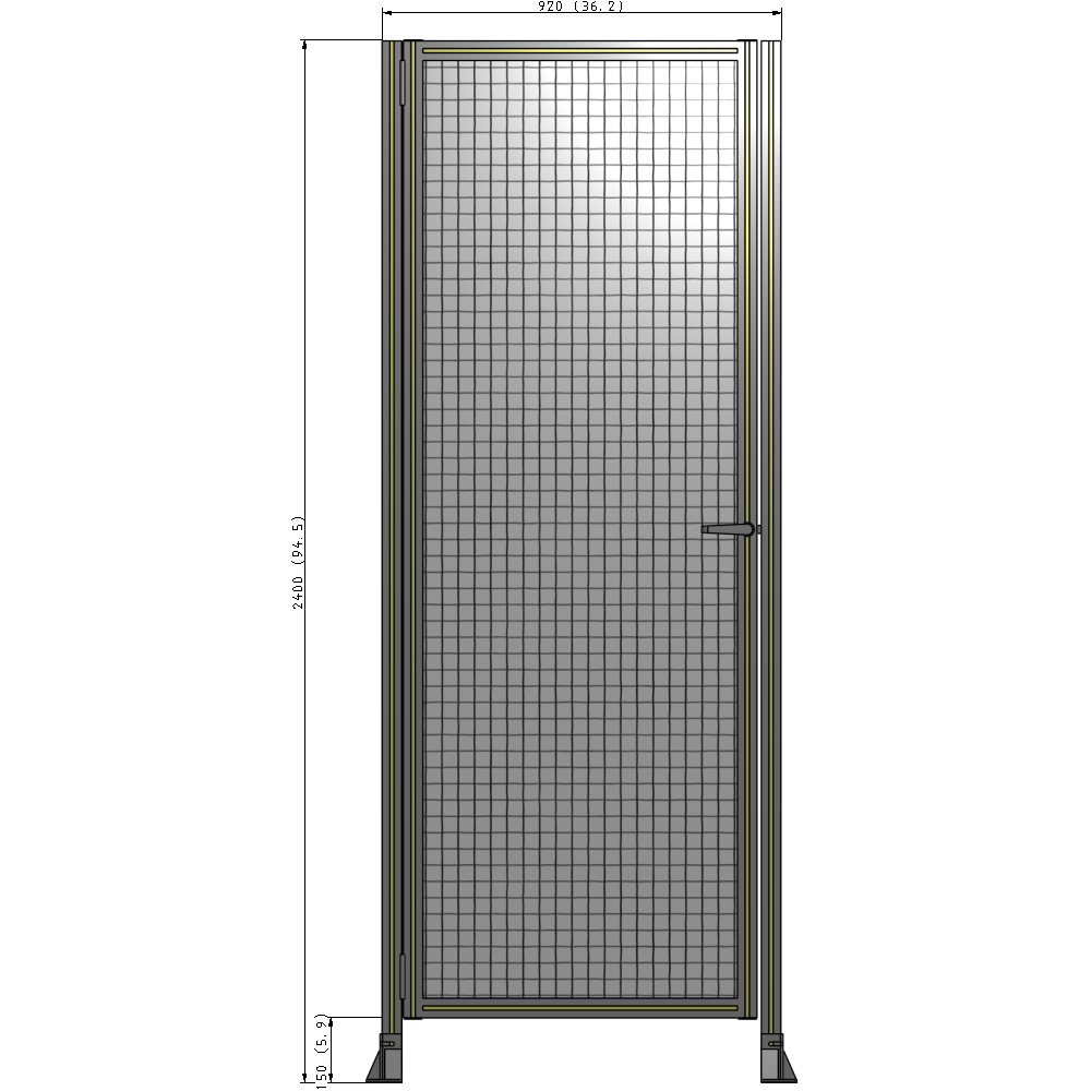 G5-2400-0920-0150-EYMTK DOOR-ROBUST FRAME, HANDLE/INTERNAL EGRESS ON RIGHT 2135MM X 920MM 1" MESH, AS A KIT