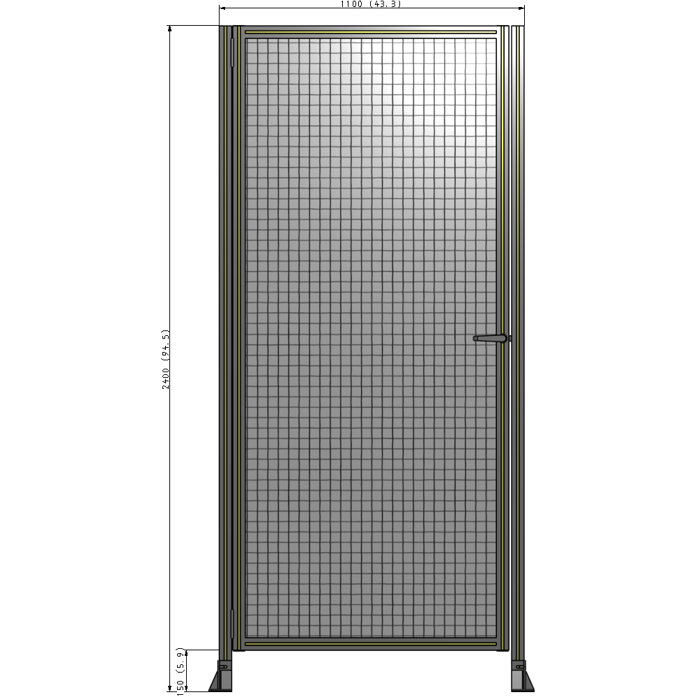 G5-2400-1100-0150-EYMTK DOOR-ROBUST FRAME, HANDLE/INTERNAL EGRESS ON RIGHT 2135MM X 1100MM 1" MESH, AS A KIT