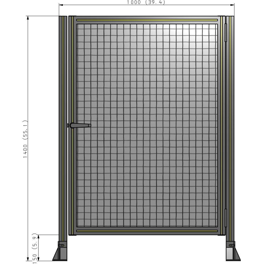 G6-1400-1000-0150-EYMTK DOOR-ROBUST FRAME, HANDLE/INTERNAL EGRESS ON LEFT 1400MM X 1000MM 1" MESH, AS A KIT