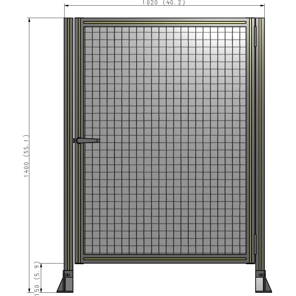 G6-1400-1020-0150-EYMTK DOOR-ROBUST FRAME, HANDLE/INTERNAL EGRESS ON LEFT 1400MM X 1020MM 1" MESH, AS A KIT