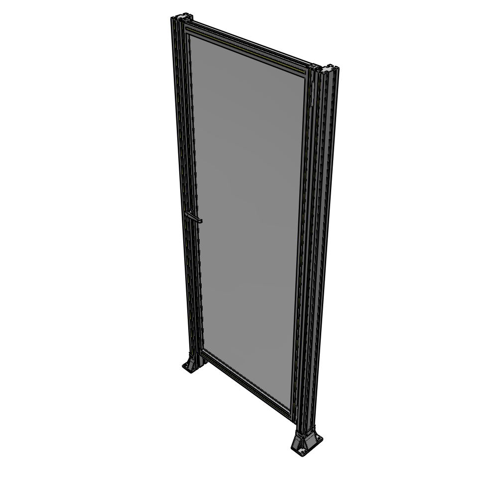 G6-2135-0900-0150-EYPTA DOOR-ROBUST FRAME, HANDLE/INTERNAL EGRESS ON LEFT 2135MM X 900MM 1/4" POLYCARBONATE, ASSEMBLED