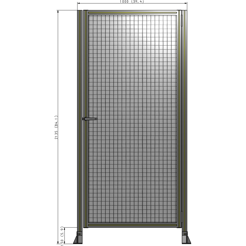 G6-2135-1000-0150-EYMTK DOOR-ROBUST FRAME, HANDLE/INTERNAL EGRESS ON LEFT 2135MM X 1000MM 1" MESH, AS A KIT
