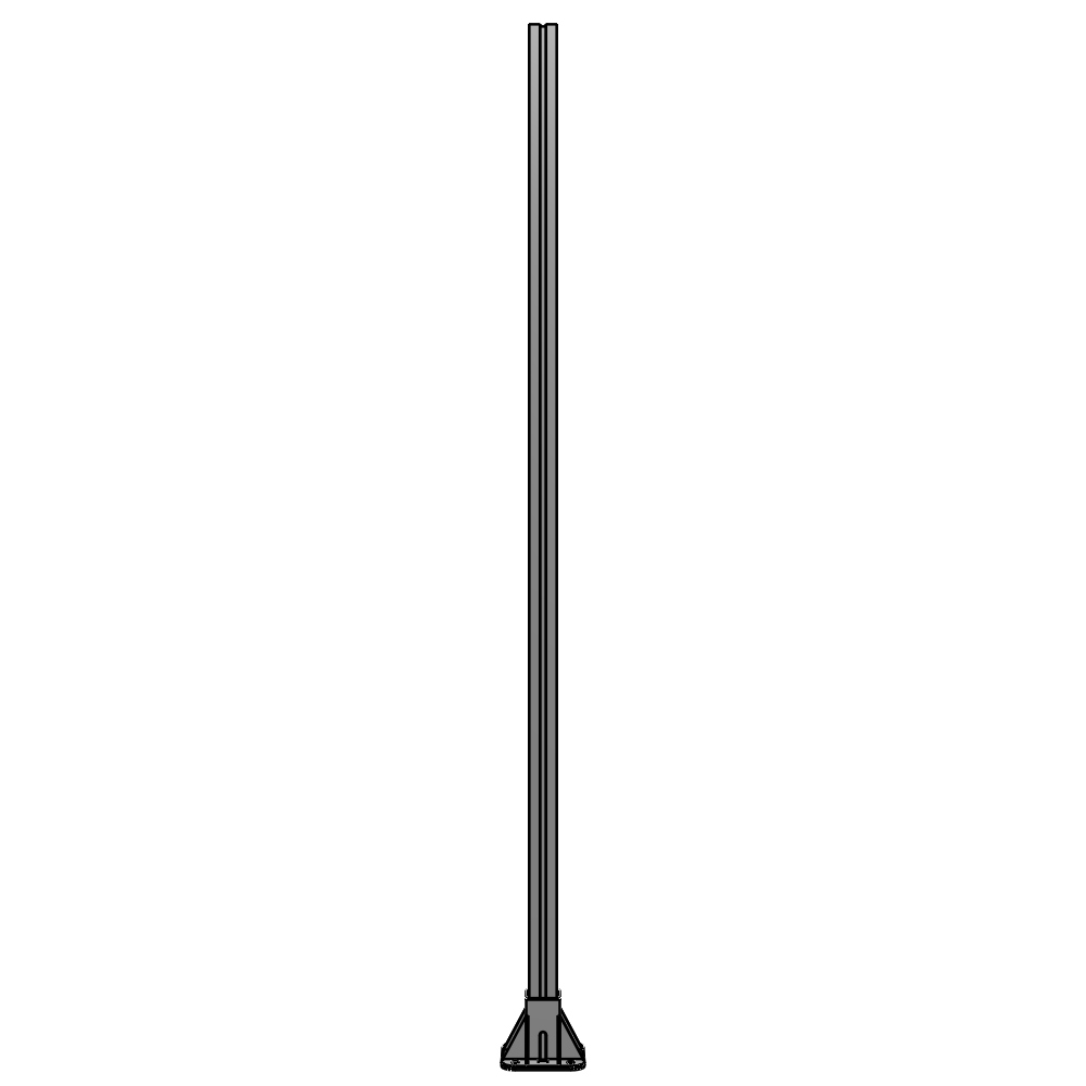 K1-1700-ZFA VERTICAL POST-4 SIDED FOOT, YELLOW INSERT, NO END CAP 45 MM X 45 MM X 1700 MM TALL, FULLY ASSEMBLED