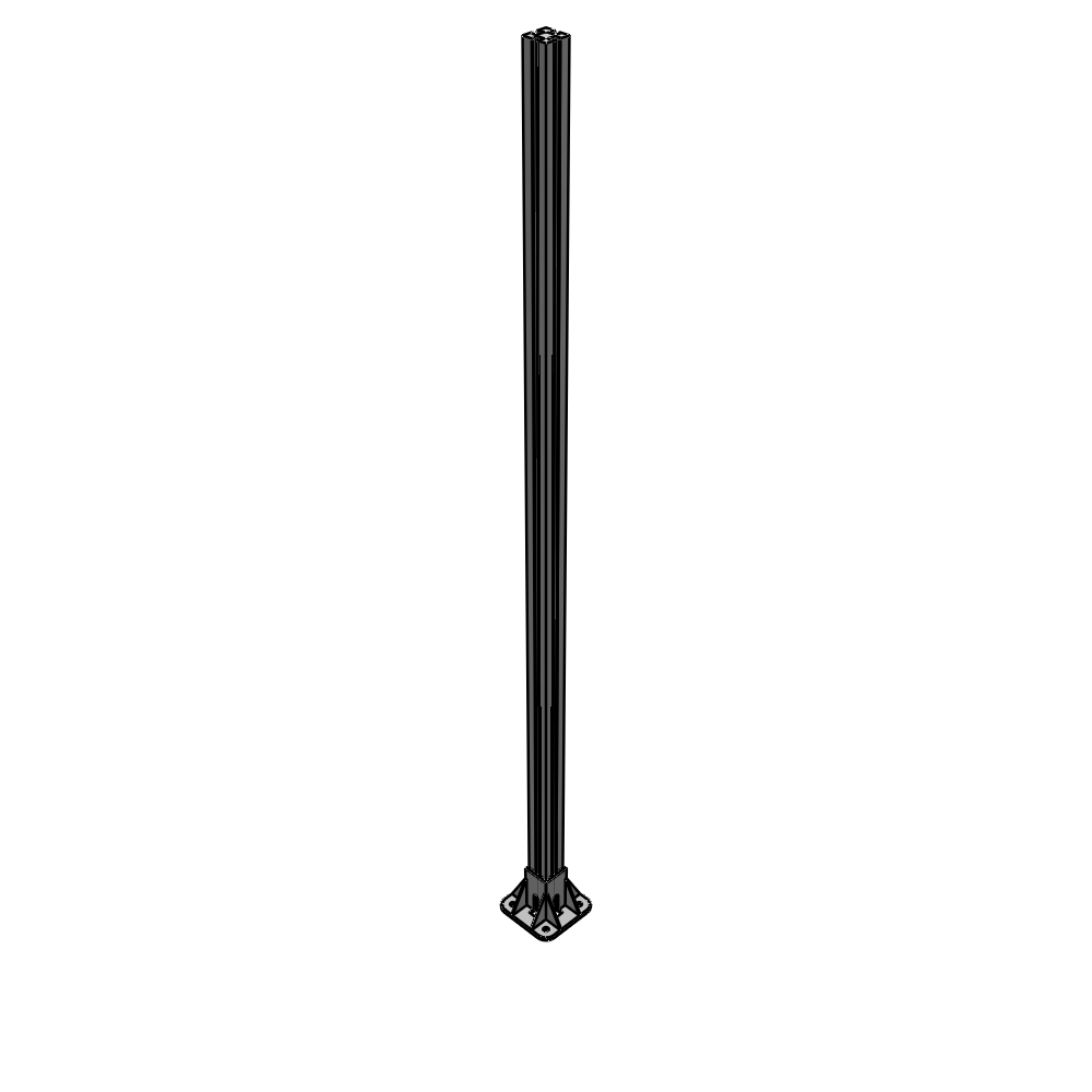 K1-1700-ZFA VERTICAL POST-4 SIDED FOOT, YELLOW INSERT, NO END CAP 45 MM X 45 MM X 1700 MM TALL, FULLY ASSEMBLED