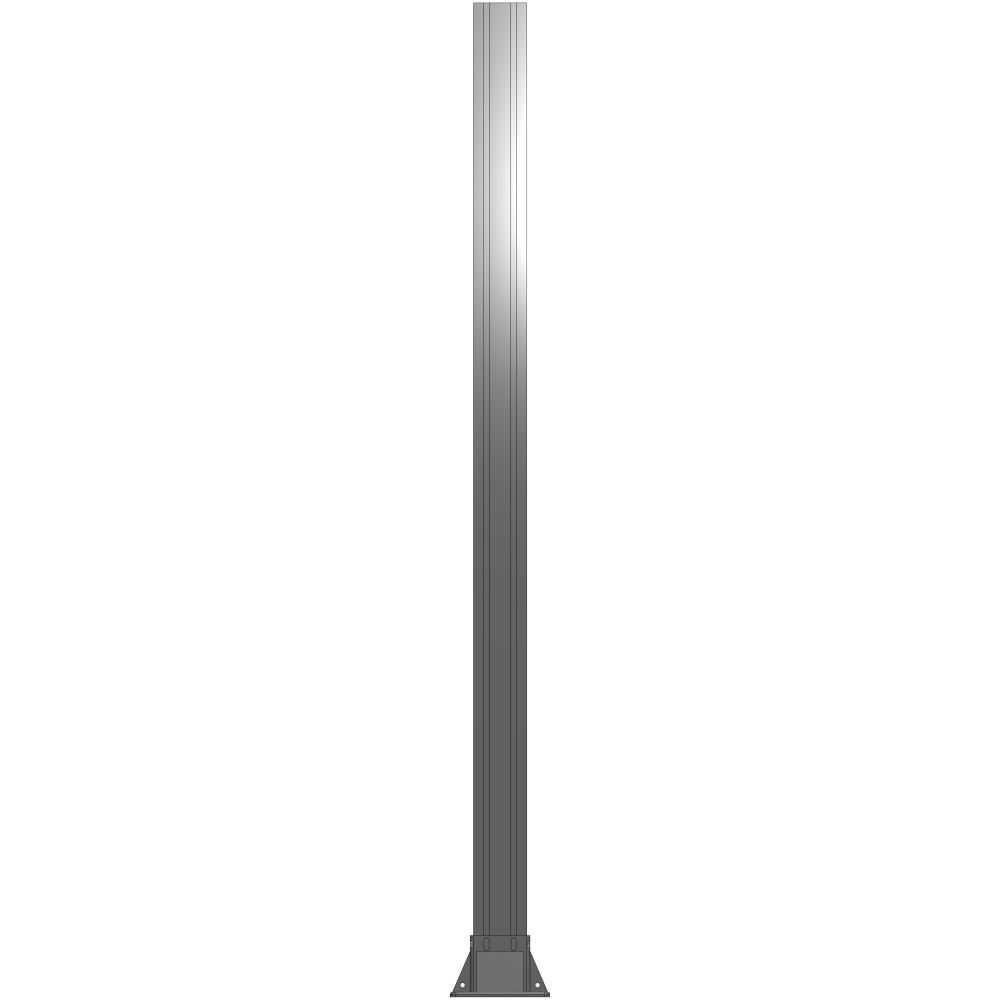 K3-1700-ZFA VERTICAL POST-4 SIDED FOOT, YELLOW INSERT, NO END CAP 90 MM X 90 MM X 1700 MM TALL, FULLY ASSEMBLED