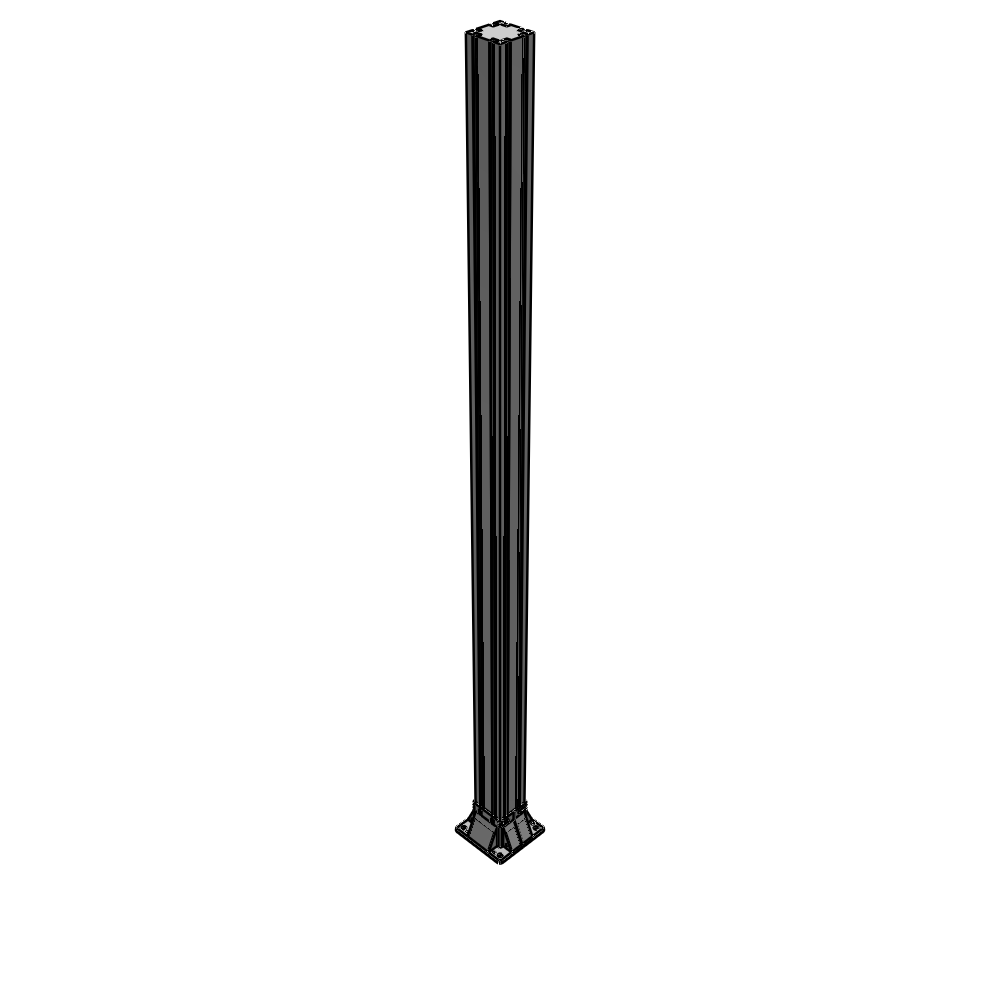 K3-2135-ZFA VERTICAL POST-4 SIDED FOOT, YELLOW INSERT, NO END CAP 90 MM X 90 MM X 2135 MM TALL, FULLY ASSEMBLED
