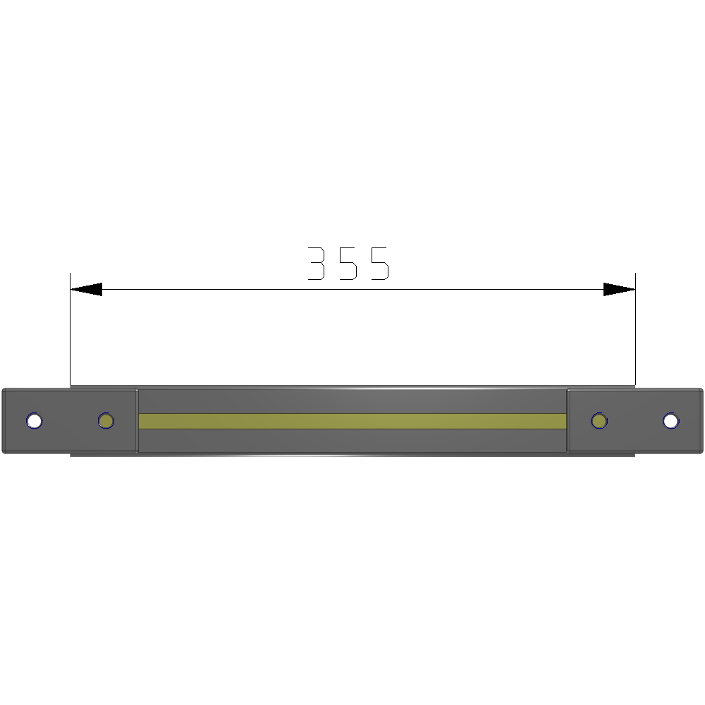 L1-0355-YTA 355MM LONG HALF STRAP, MOUNTS HORIZONTAL ON 450MM WIDE SINGLE WALL SECTIONS