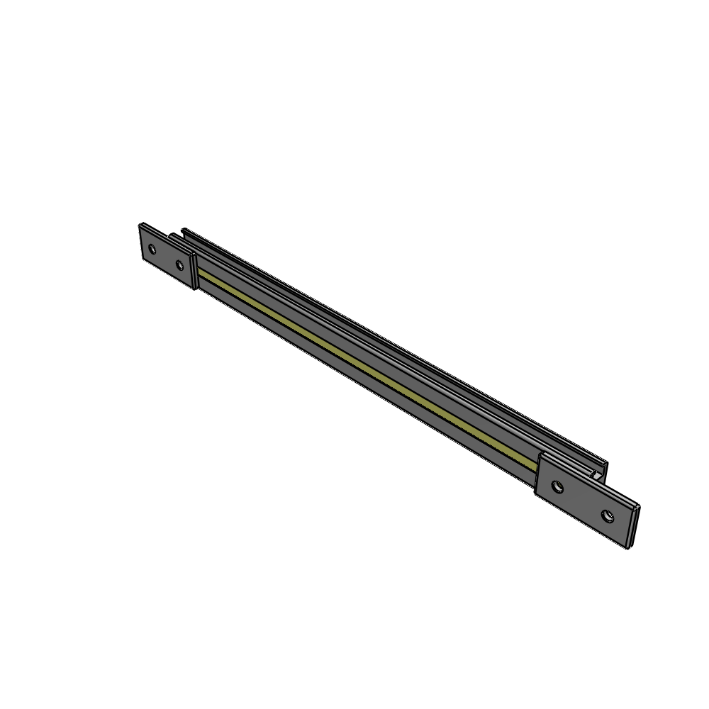 L1-0505-YTA 505MM LONG HALF STRAP, MOUNTS HORIZONTAL ON 600MM WIDE SINGLE WALL SECTIONS