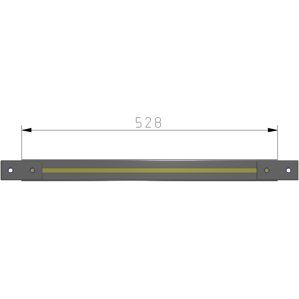 L1-0528-YTA 528MM LONG HALF STRAP, MOUNTS HORIZONTAL ON 1200MM WIDE DOUBLE WALL SECTIONS