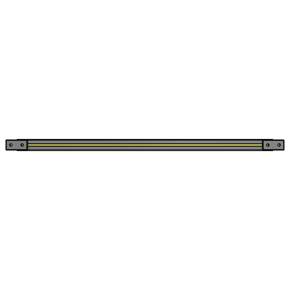 L1-1028-YTA 1028MM LONG HALF STRAP, MOUNTS HORIZONTAL ON 2200MM WIDE DOUBLE WALL SECTIONS